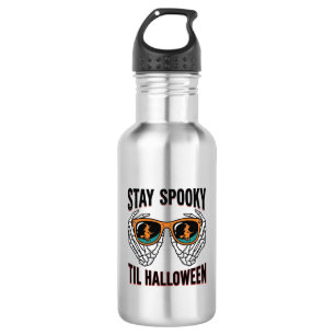 Skelett-Halloween-Shirt mit Hexenbrille Vintage Edelstahlflasche