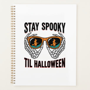 Skelett-Halloween-Shirt mit Hexenbrille Vintage Planer