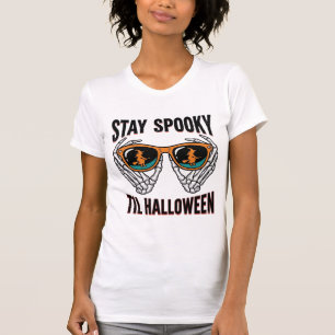 Skelett-Halloween-Shirt mit Hexenbrille Vintage T-Shirt