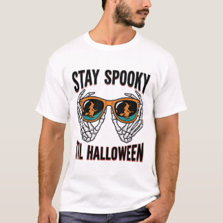 Skelett-Halloween-Shirt mit Hexenbrille Vintage T-Shirt