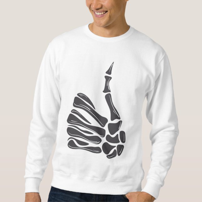 Skelett-Hand-Daumen-Hoch-Sweatshirt Sweatshirt (Vorderseite)
