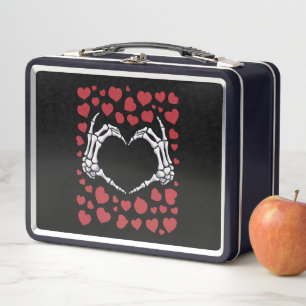 Skelett-Hand-Herz Lustige Knochen Valentinstag Metall Brotdose
