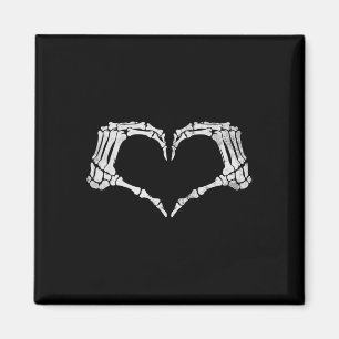 Skelett-Hand-Herz-Zeichen Vintage-Halloween-Kostüm Magnet