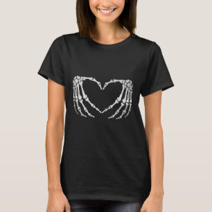 Skelett-Hand-Herz-Zeichen Vintage-Halloween-Kostüm T-Shirt