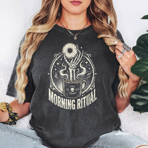 Skelett-Hand-Kaffee-Donut-Morgenritual T-Shirt