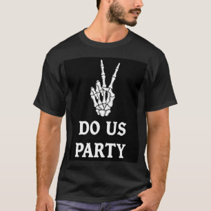 Skelett-Hand Rock-Zeichen T-Shirt