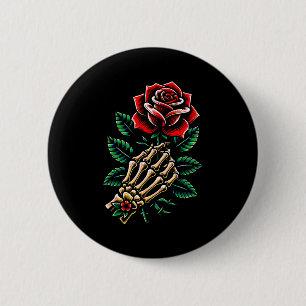 Skelett-Hand-Rosen-Grafik Button