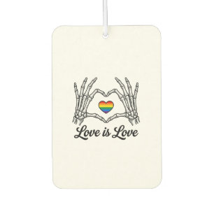 Skelett Hände Regenbogen Herz Liebe ist Liebe Shir Autolufterfrischer
