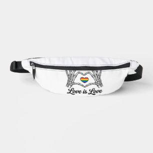 Skelett Hände Regenbogen Herz Liebe ist Liebe Shir Bauchtasche