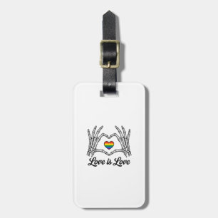 Skelett Hände Regenbogen Herz Liebe ist Liebe Shir Gepäckanhänger