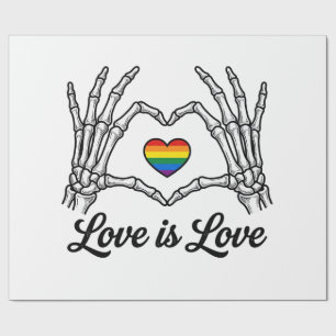 Skelett Hände Regenbogen Herz Liebe ist Liebe Shir Geschenkpapier
