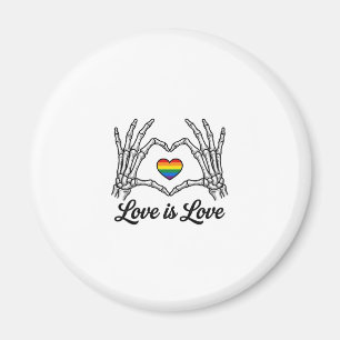 Skelett Hände Regenbogen Herz Liebe ist Liebe Shir Magnet