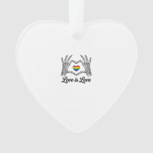 Skelett Hände Regenbogen Herz Liebe ist Liebe Shir Ornament