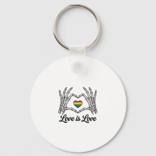 Skelett Hände Regenbogen Herz Liebe ist Liebe Shir Schlüsselanhänger