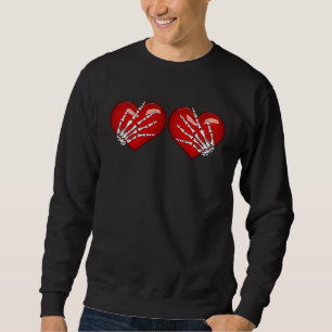 Skelett-Hände übergeben Herzen Schönes Grafik für Sweatshirt