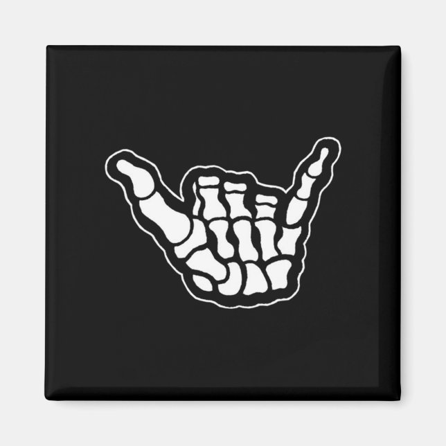 Skelett Hang Loose Tasche Magnet (Vorne)
