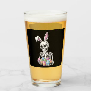 Skelett-Häschen hält Oster-Eier Lustiger Hase Glas