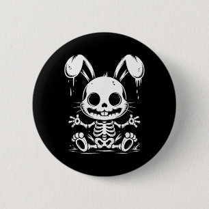 Skelett-Häschen-Kaninchen-Schädel-Alt-Goth-Grunge- Button
