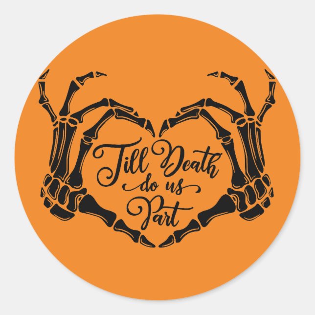 Skelett Heart Till Death Sticker (Vorderseite)