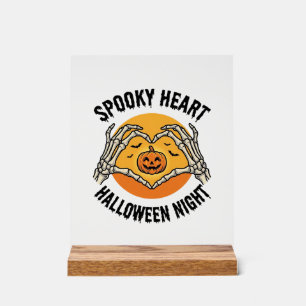 Skelett Herz Halloween Vintage Hände Design_1 Acrylschild