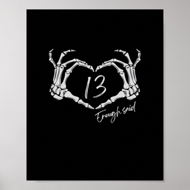Skelett Herz Hand Minimal Klassisches Design Poster (Vorne)