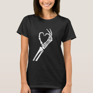 Skelett-Herz-Hände Halloween T-Shirt