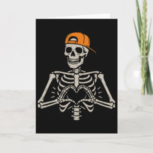 Skelett Herz Hände Pose Halloween Liebe Lustige Mä Karte