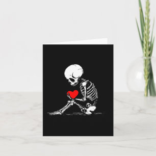 Skelett Herz Valentins Emo Gothic Minimalist CK Karte