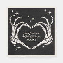 Skelett-Herzförmige-Hand-Hochzeit  Serviette