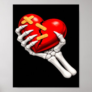 Skelett- & herzgebrochener Anti-Valentins-Single Poster