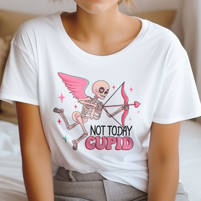 Skelett heute nicht Cupid Anti Valentine T-Shirt (Von Creator hochgeladen)
