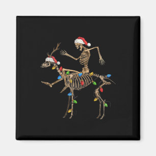 Skelett Hirsch Weihnachten mit Weihnachtslicht Wei Magnet