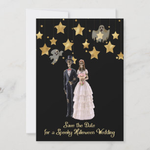 Skelett-Hochzeit Halloween Save-the-Date Einladung