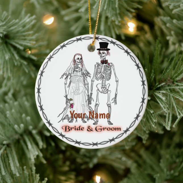 Skelett-Hochzeit Keramikornament (Baum)