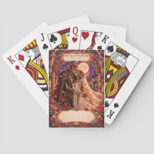 Skelett-Hochzeitsgästebuch-Unterschriftendeck Spielkarten