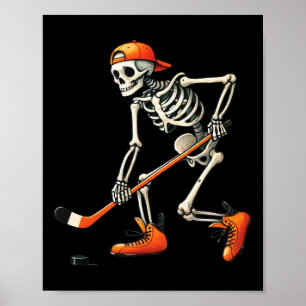 Skelett-Hockey-Halloween-Kostüm Sport Männer Junge Poster