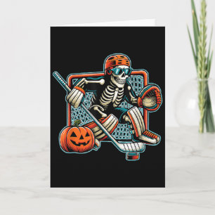 Skelett-Hockey-Torhüter-Halloween-Kostüm Karte