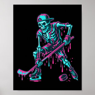 Skelett Hockey Tropf Jungen Eiscreme Tropf Jugend Poster