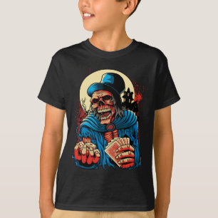 Skelett Horrorfilm T-Shirt Poker Glücksspiel Toten