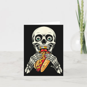 Skelett Hot Dog Halloween Karte