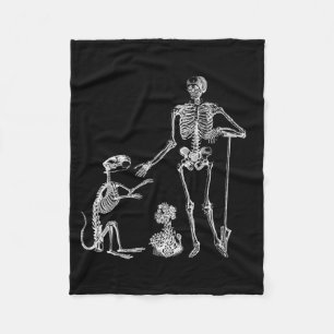 Skelett Hund Halloween Hunde Liebhaber Fleecedecke