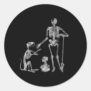 Skelett Hund Halloween Hunde Liebhaber Runder Aufkleber