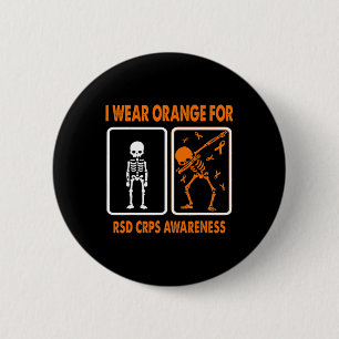 Skelett I trage Orange für RSD CRPS Awareness Button