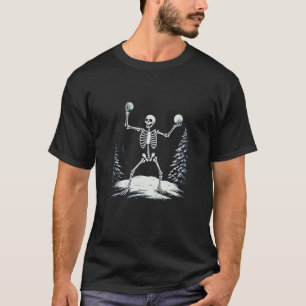 Skelett in der Wintersaison mit lustigem Snowball- T-Shirt
