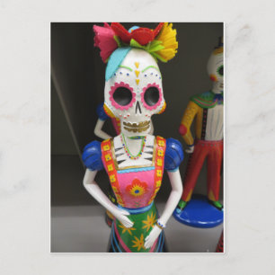 Skelett in Kleidung Postkarte
