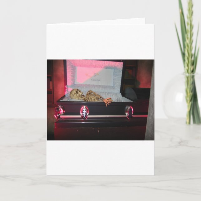 Skelett in Sarg Karte (Vorderseite)