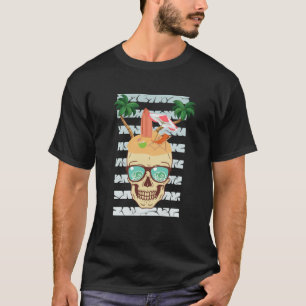 Skelett-Insel-Strand-Totenkopf-Vintage-Sommer T-Shirt