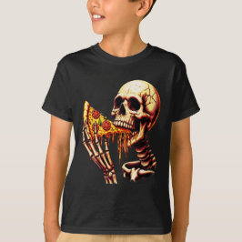 Skelett isst Pizza T-Shirt