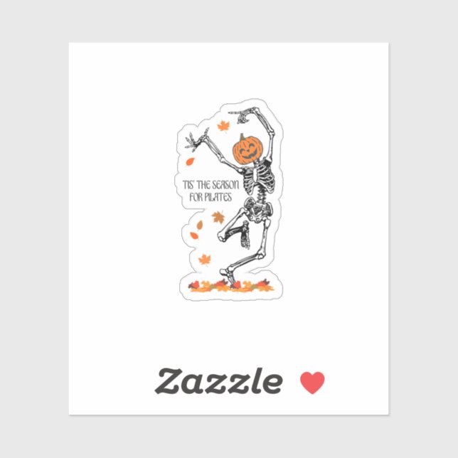 Skelett ist die Jahreszeit für Pilates Meditation  Aufkleber (Blatt)