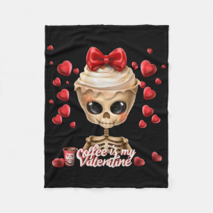 Skelett Kaffee ist mein Valentinstag Lustiger Vale Fleecedecke